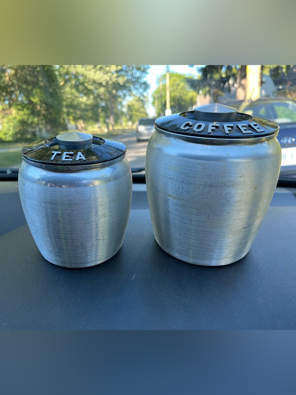 Kromex Mid Century Modern 1950s Spun Aluminum Canister Set